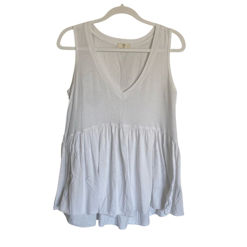 T.LA Anthropologie Cotton/Modal Blend Boho Chic V-Neck Sleeveless Casual Top